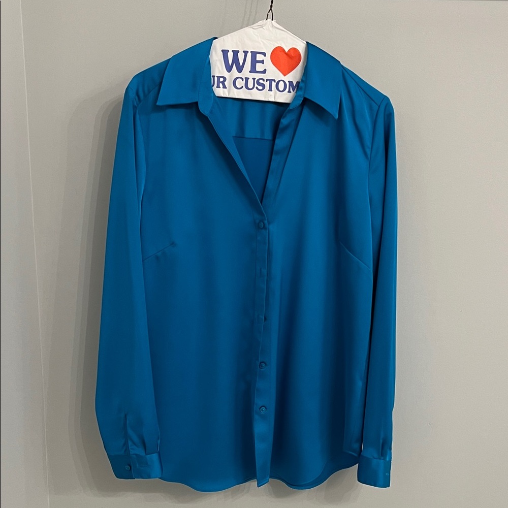 Ann Taylor Teal Button Down Shirt